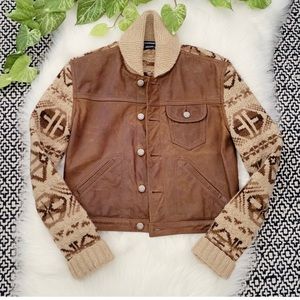 Ralph Lauren Sport Wool and Leather Jacket Size M